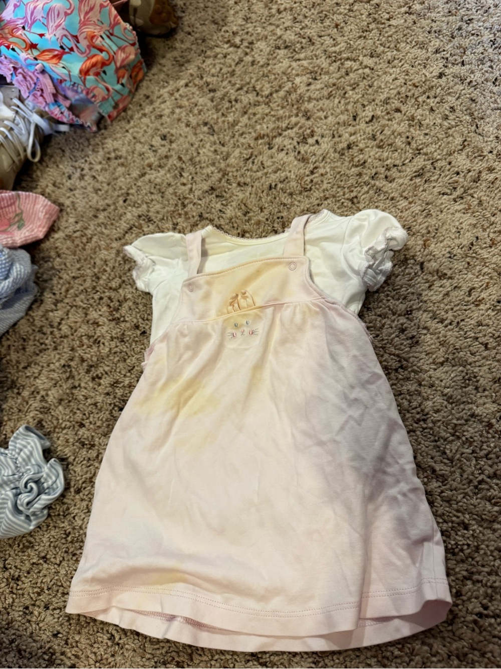 Kissy Kissy Light Pink Pinafore Dress with White Tee